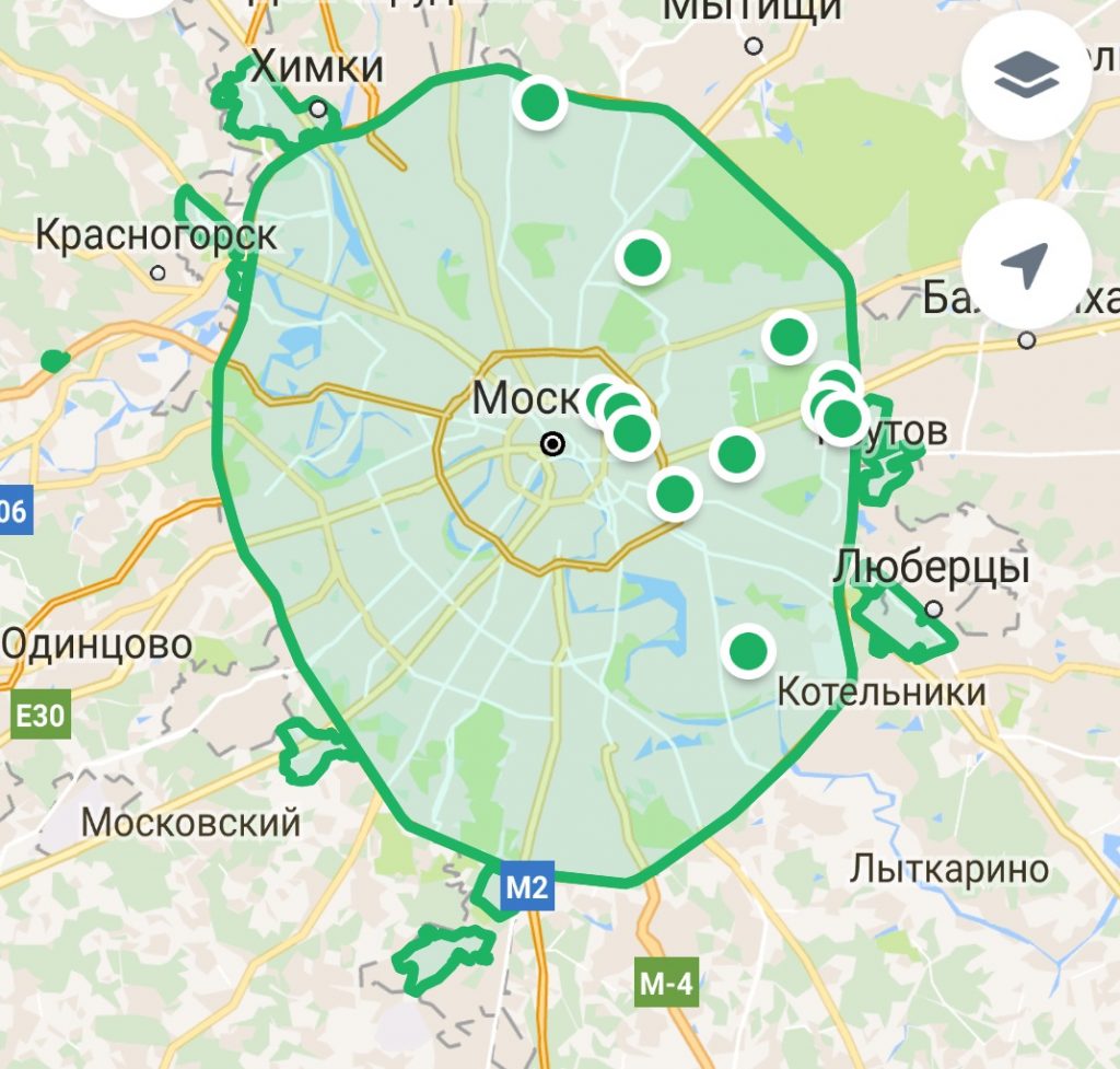 Карта делимобиль москва