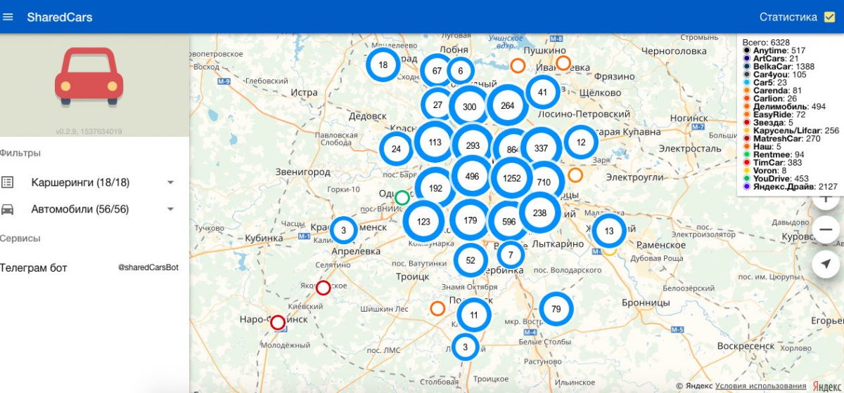 Карта каршеринга санкт петербурга онлайн