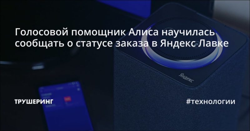 Голосовой помощник Алиса научилась сообщать о статусе заказа в Яндекс Лавке