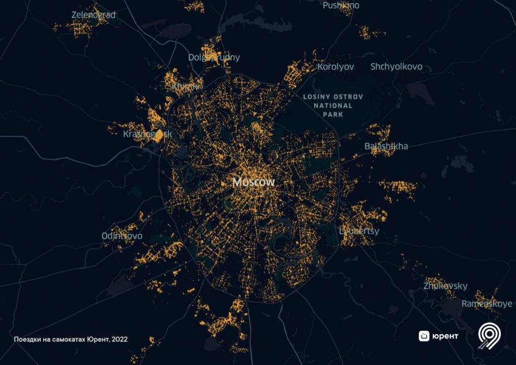 Кикшеринг карта москва