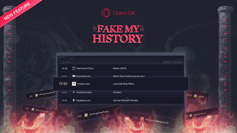В браузере Opera GX появилась функция замены истории просмотров на фейковую