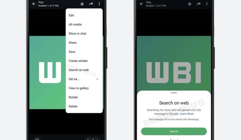 В WhatsApp* появится функция поиска похожих фото в интернете