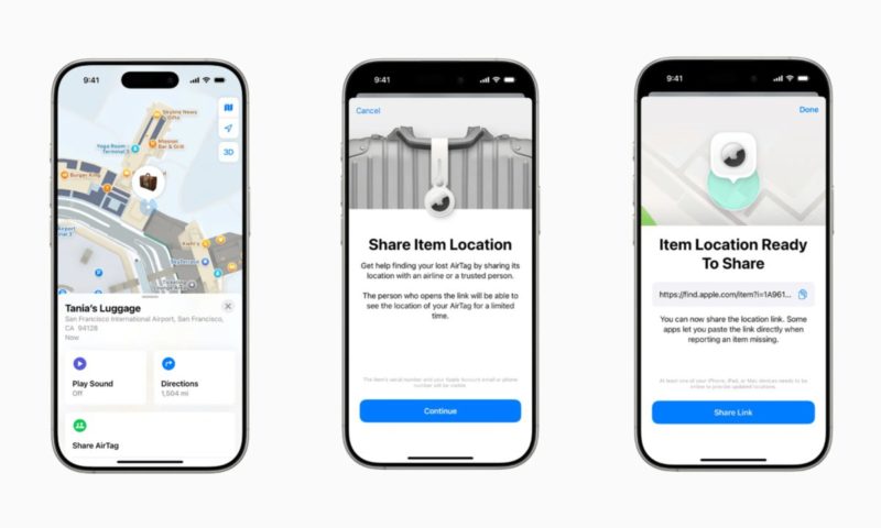 Apple разрешит делиться внешними ссылками на местонахождение маячков AirTag
