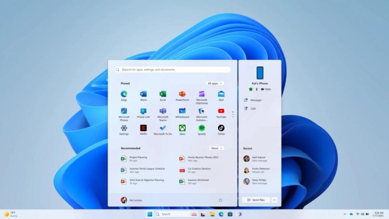 В Windows 11 появилась боковая панель с доступом к iPhone