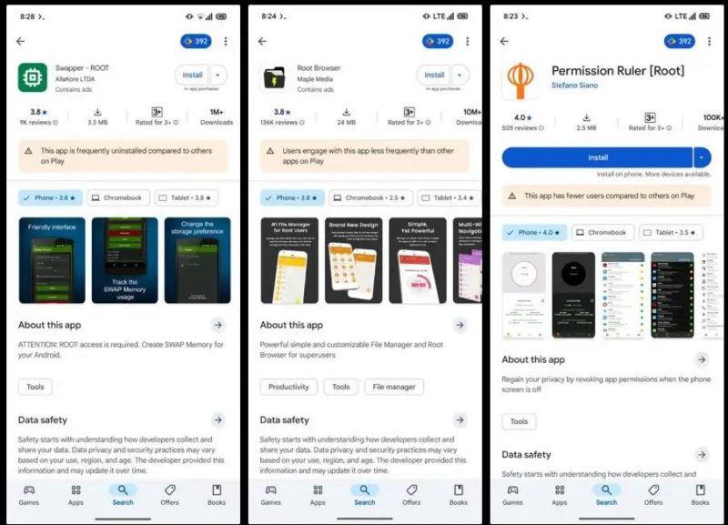 Google Play начал предупреждать пользователей о некачественных приложениях