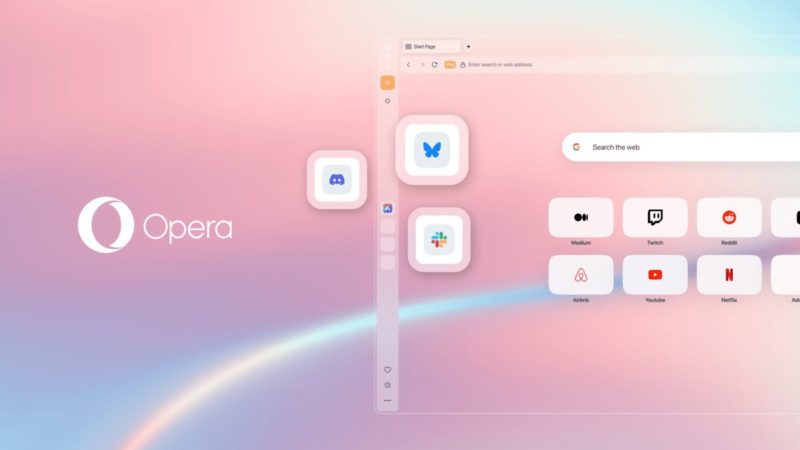 В боковую панель браузера Opera One теперь можно добавить Discord, Slack и Bluesky