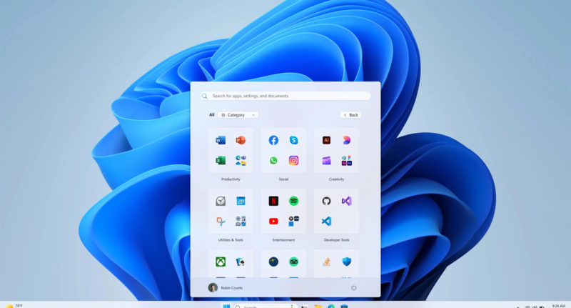Windows 11 получит обновлённое меню «Пуск»