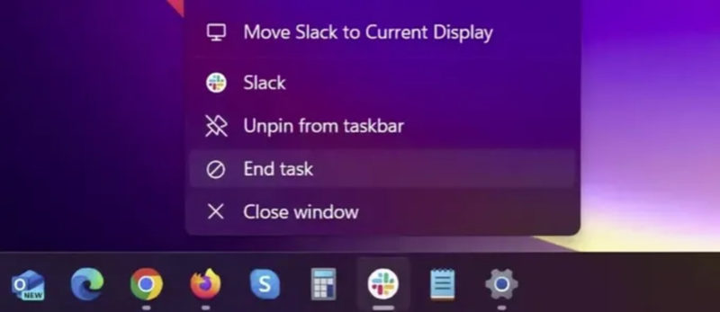 В Windows 11 добавили функцию закрытия зависшего приложения через панель задач