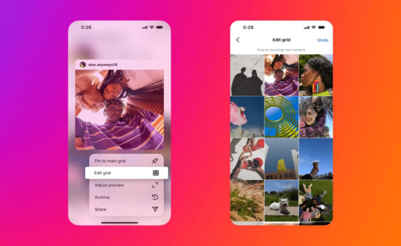 В Instagram* появится возможность менять порядок постов в профиле