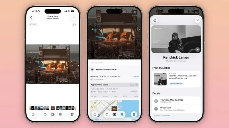 iPhone начал распознавать концерты на фотографиях и видео