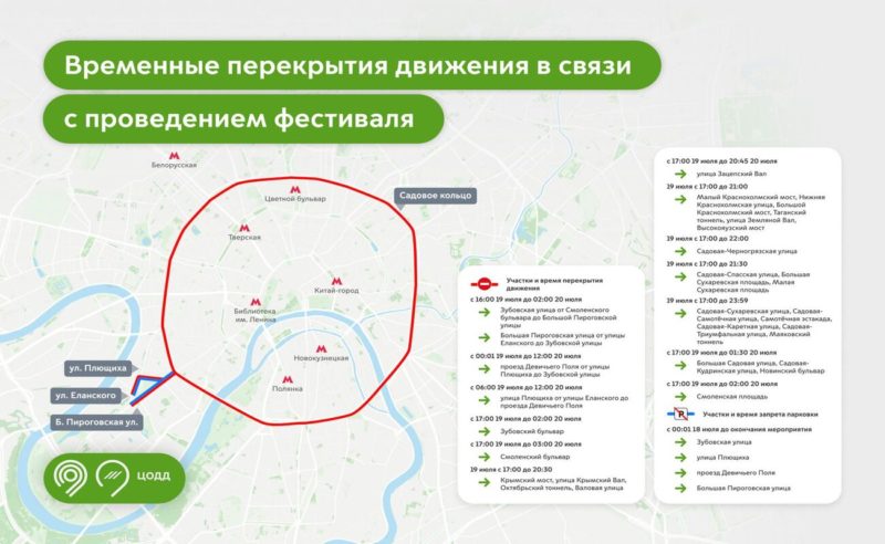 В Москве перекроют движение транспорта по Садовому кольцу из-за фестиваля спорта