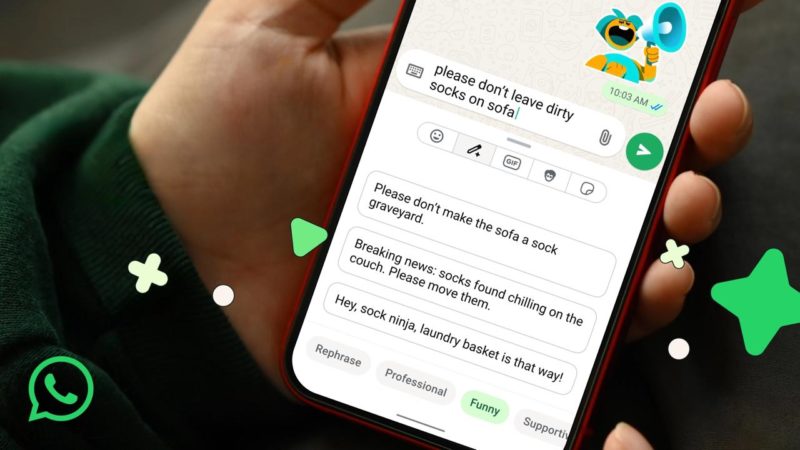В WhatsApp* появился ИИ, который умеет переписывать сообщения