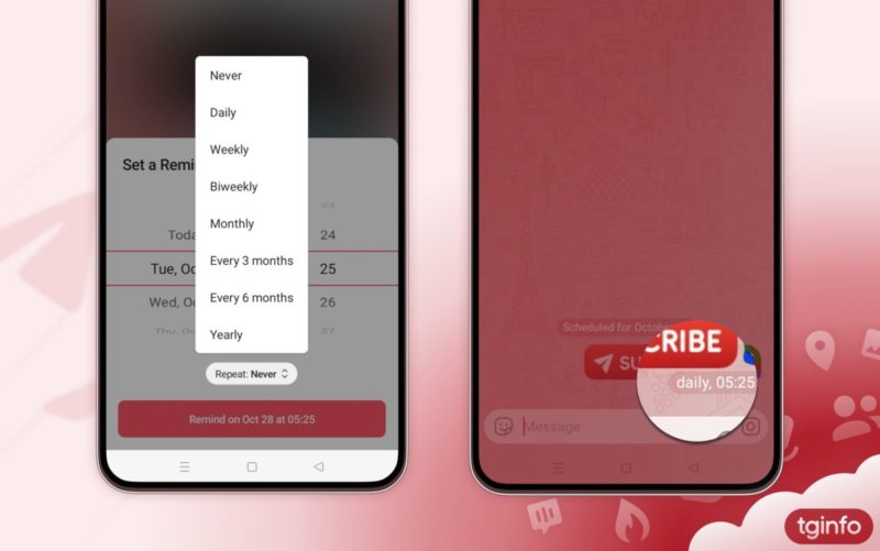 Пользователи Telegram на Android смогут настроить отправку регулярных сообщений