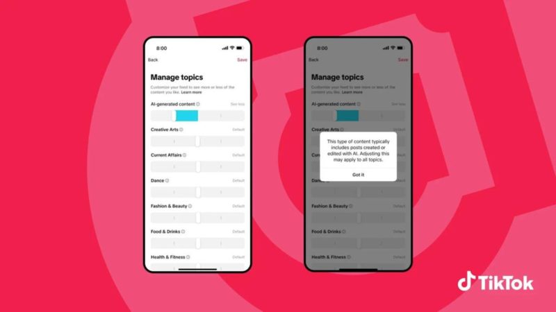 Пользователи TikTok смогут регулировать количество ИИ-контента в ленте