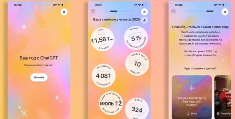 В ChatGPT появились персональные итоги за 2025 год