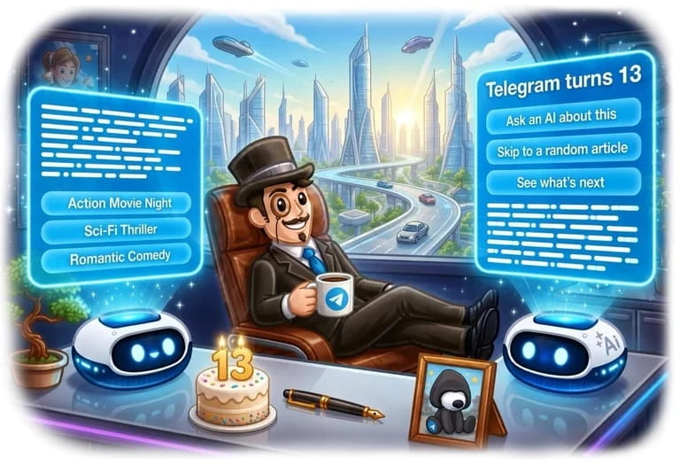 Telegram выпустил обновление с приветственными сообщениями и кнопками в тексте